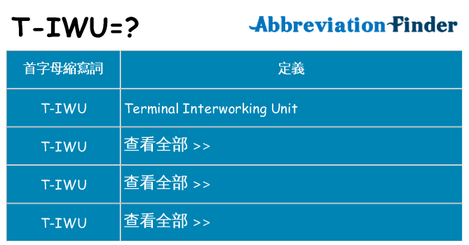 t-iwu 代表什麼