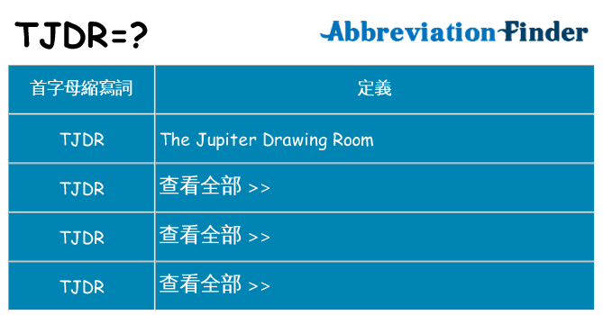 tjdr 代表什麼