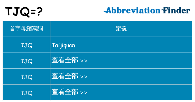 tjq 代表什麼