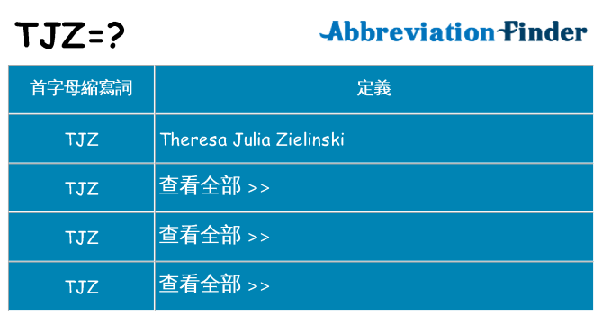 tjz 代表什麼