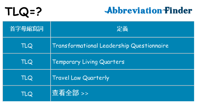 tlq 代表什麼