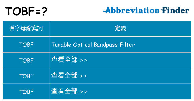 tobf 代表什麼