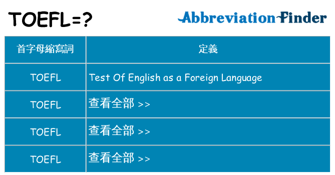 toefl 代表什麼