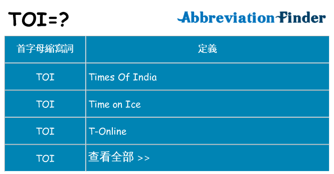 toi 代表什麼
