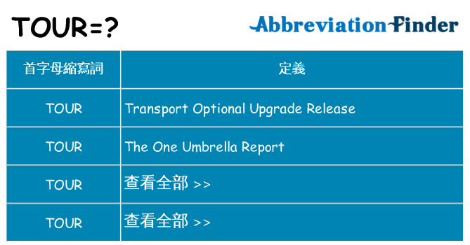 tour 代表什麼