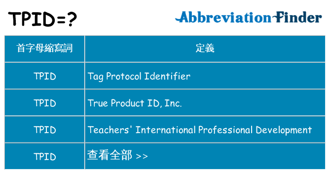 tpid 代表什麼