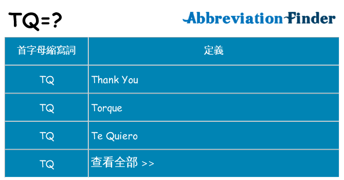tq 代表什麼
