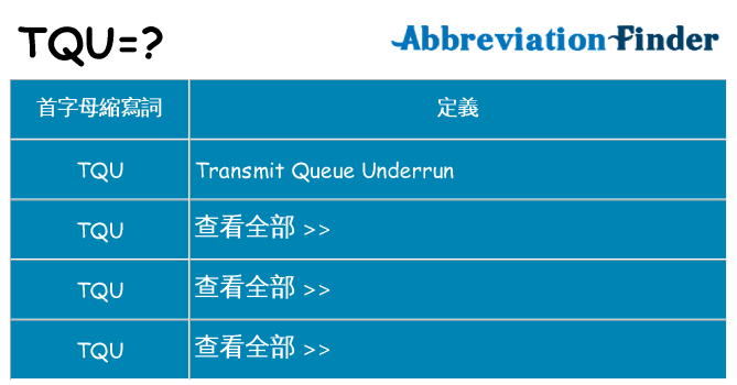 tqu 代表什麼