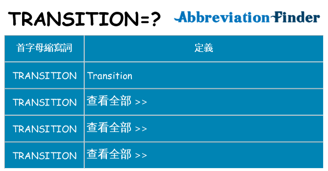 transition 代表什麼