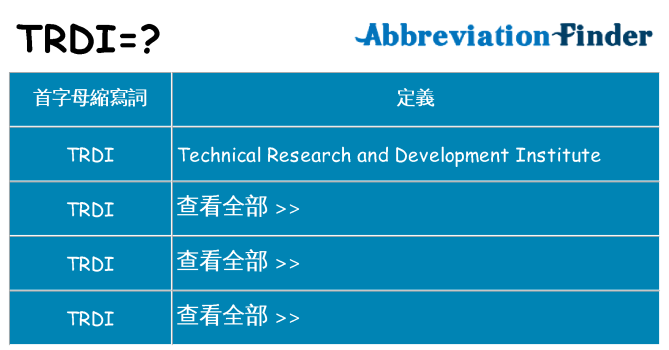 trdi 代表什麼