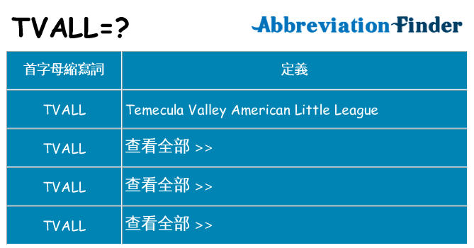 tvall 代表什麼