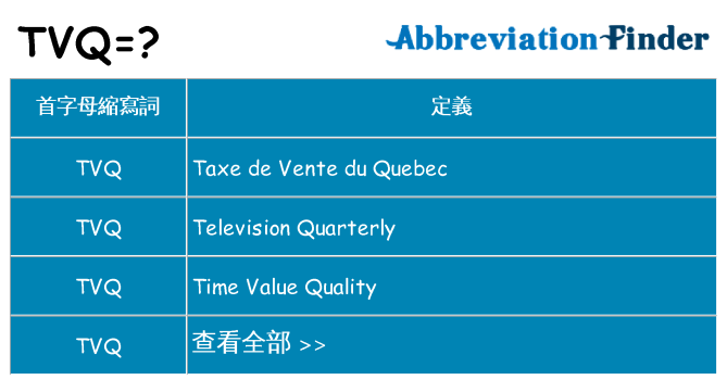 tvq 代表什麼