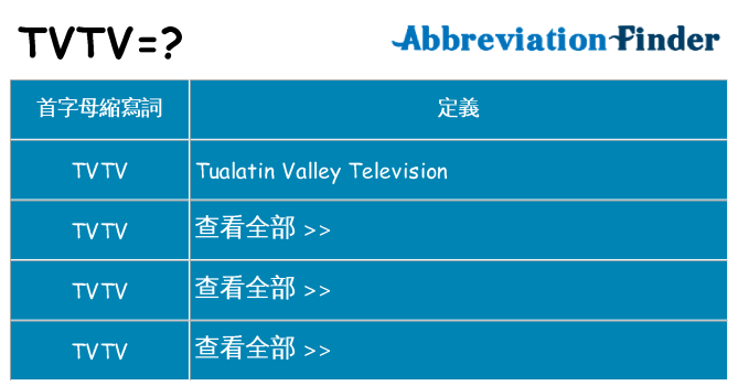 tvtv 代表什麼