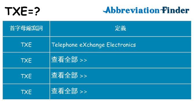 txe 代表什麼