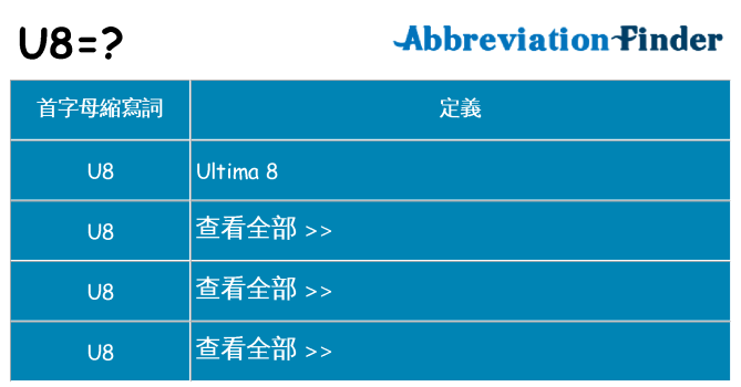 u8 代表什麼