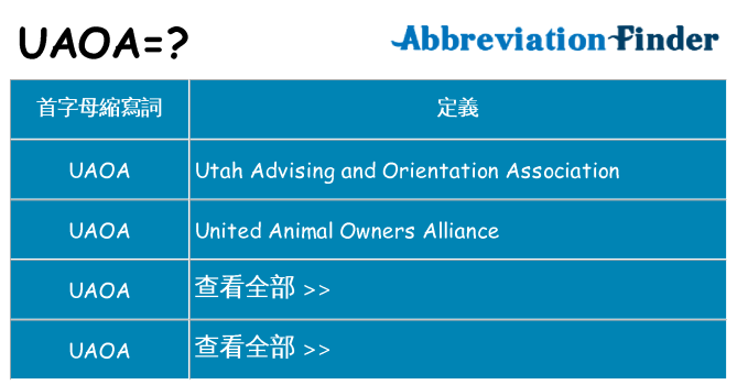 uaoa 代表什麼