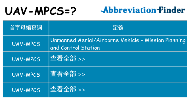 uav-mpcs 代表什麼