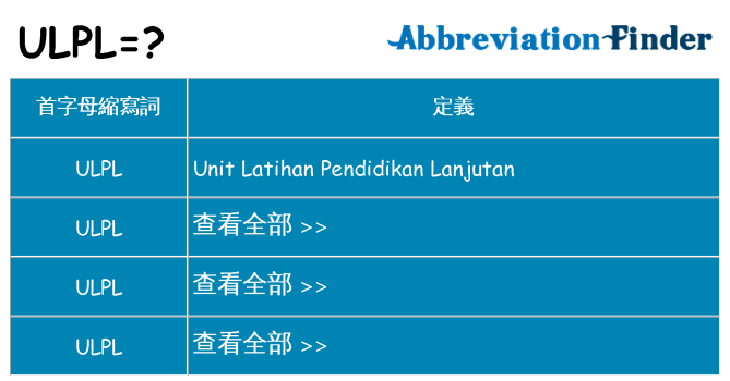 ulpl 代表什麼