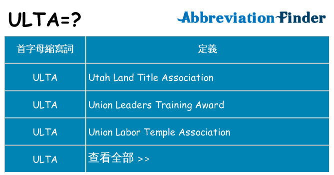 ulta 代表什麼