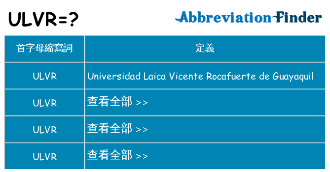 ulvr 代表什麼