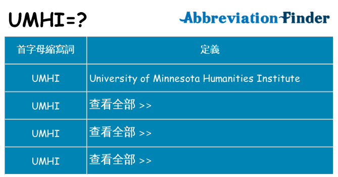 umhi 代表什麼