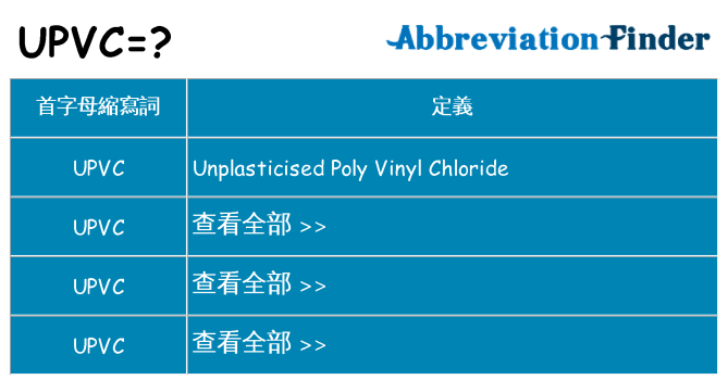 upvc 代表什麼