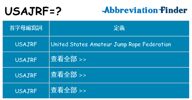 usajrf 代表什麼