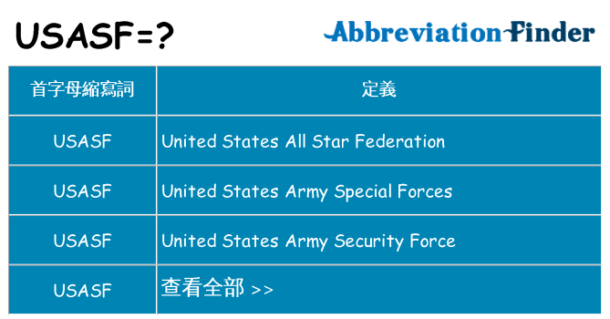 usasf 代表什麼