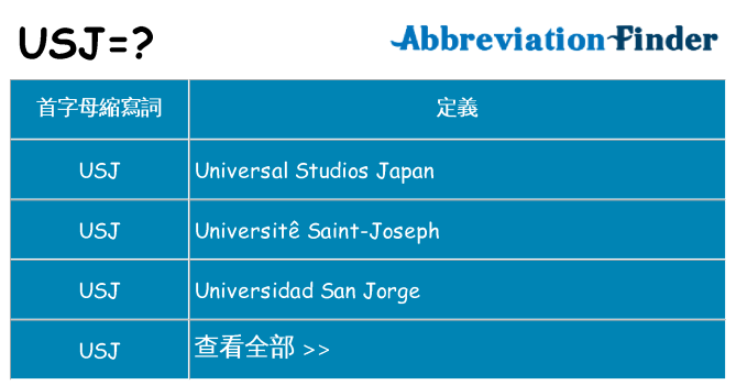 usj 代表什麼