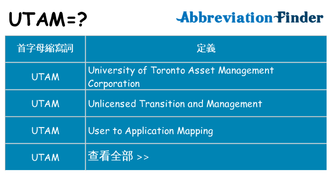utam 代表什麼