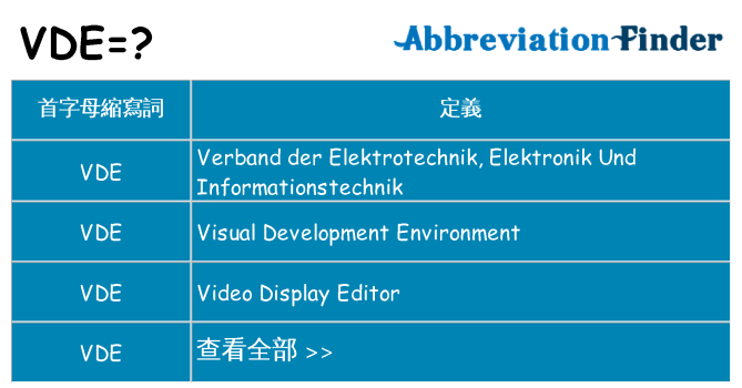 vde 代表什麼