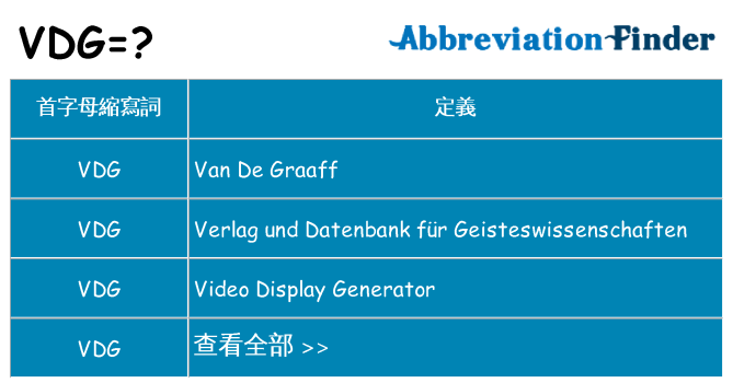 vdg 代表什麼