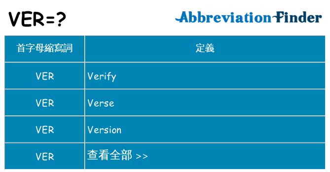 ver 代表什麼