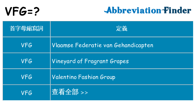 vfg 代表什麼