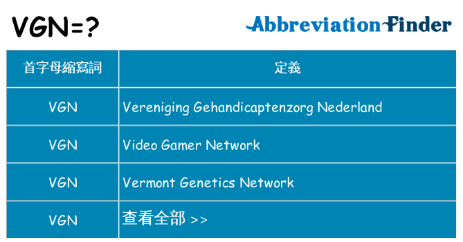 vgn 代表什麼