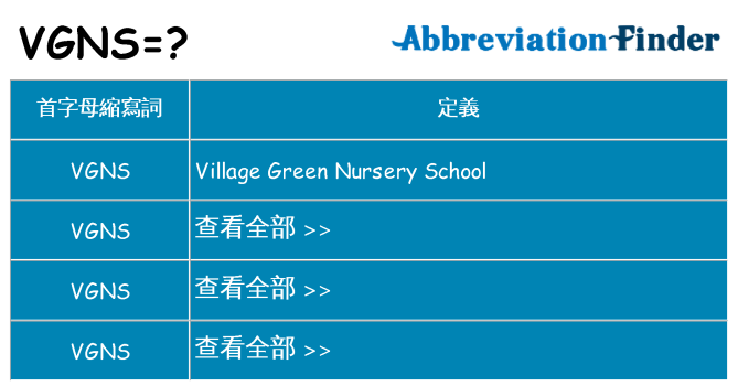 vgns 代表什麼