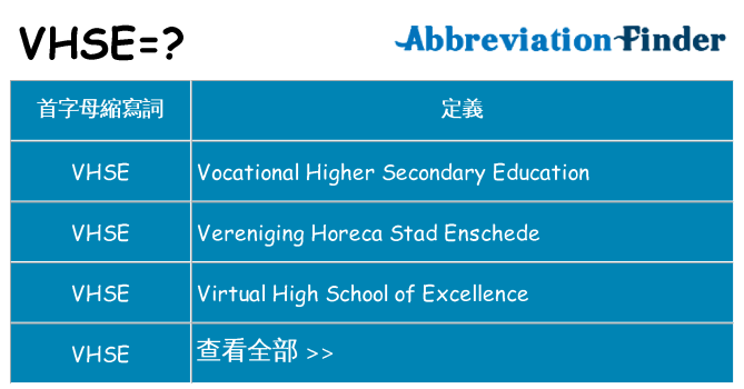 vhse 代表什麼