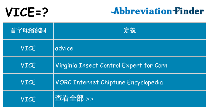 vice 代表什麼