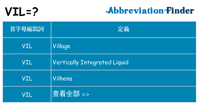 vil 代表什麼