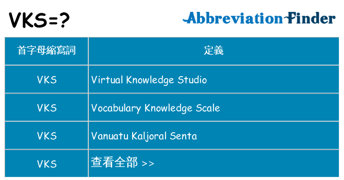 vks 代表什麼
