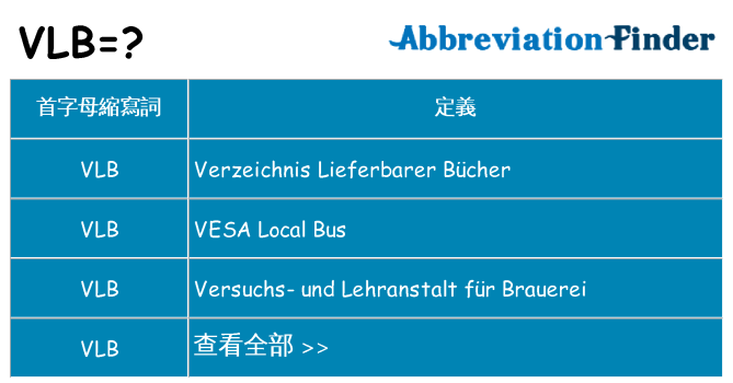 vlb 代表什麼