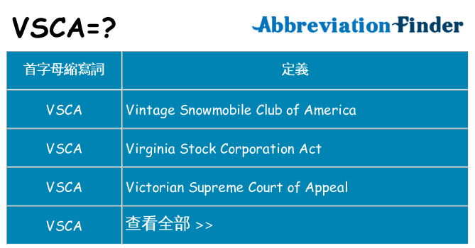 vsca 代表什麼