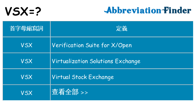 vsx 代表什麼