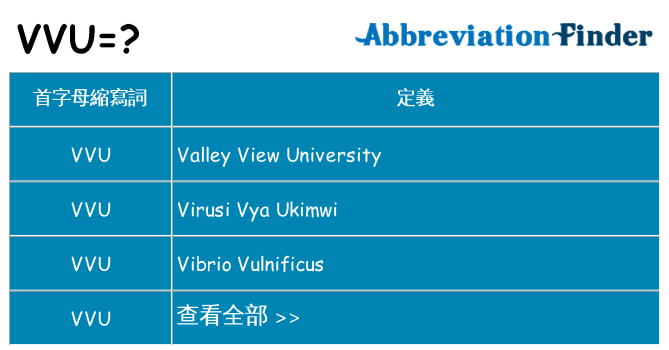 vvu 代表什麼