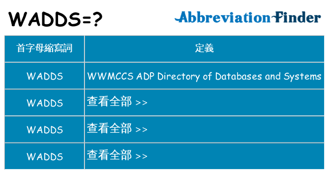 wadds 代表什麼