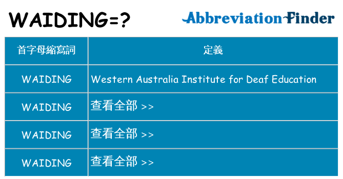 waiding 代表什麼