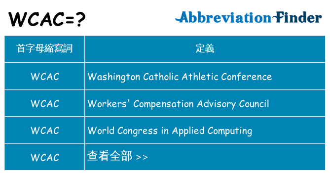 wcac 代表什麼
