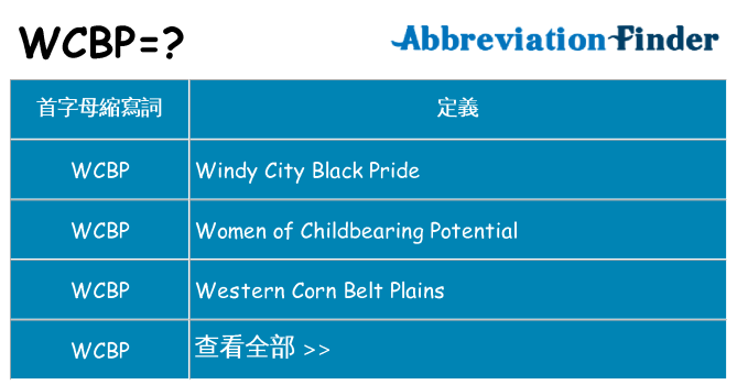 wcbp 代表什麼