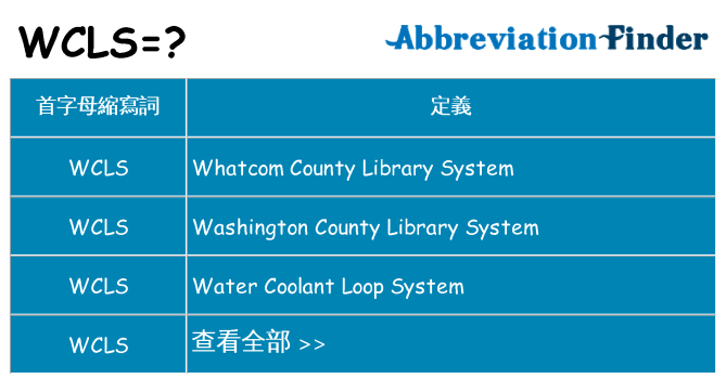 wcls 代表什麼
