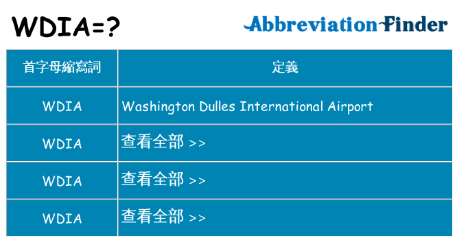 wdia 代表什麼